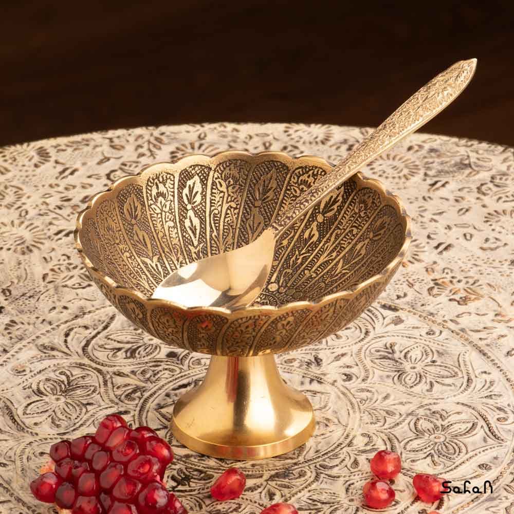 ست انار خوری برنجی آنتیک یلدا کد 10