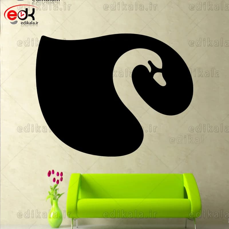 آینه دکوراتیو طرح قو شماره 2 در پنج رنگ و ابعاد انتخابی+فایل کورل