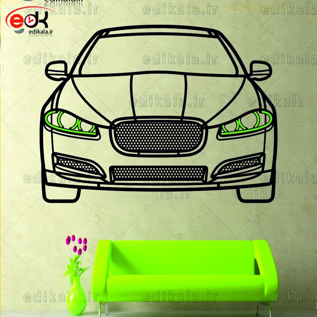 تابلو طرح ماشین جگوار شماره 3 با چراغ نئون+آداپتور+با انتخاب سایز و جنس دلخواه — تصویر ۶