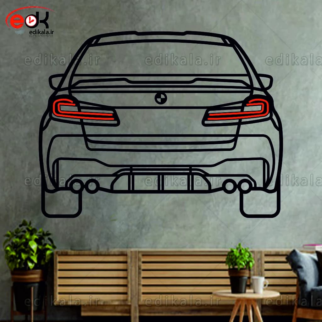 تابلو طرح ماشین BMW شماره 11 با چراغ نئون+آداپتور+با انتخاب سایز و جنس دلخواه — تصویر ۶