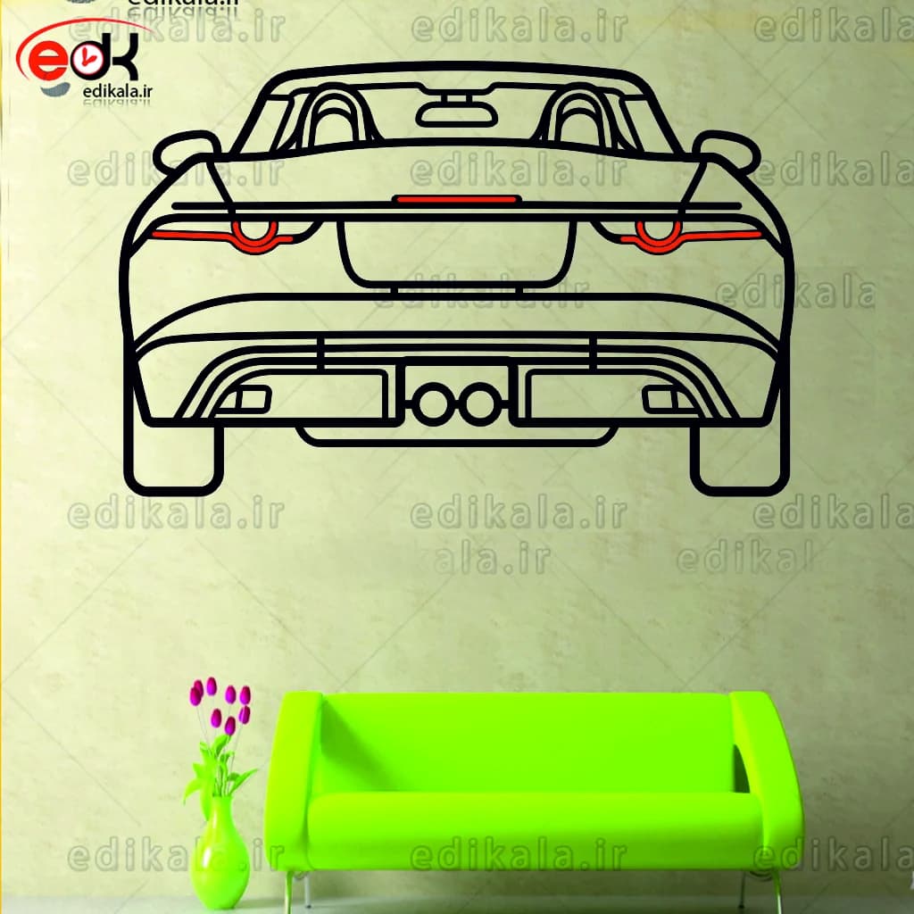 تابلو طرح ماشین جگوار شماره 2 با چراغ نئون+آداپتور+با انتخاب سایز و جنس دلخواه — تصویر ۳