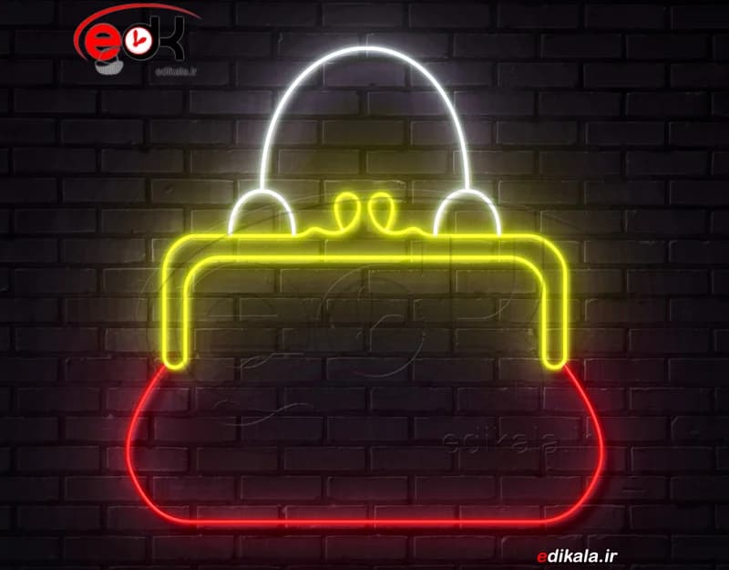 تابلو نئون طرح کیف شماره 6 در ابعاد مختلف +آداپتور+ فایل لایه باز