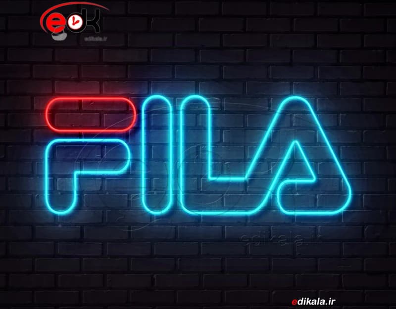تابلو نئون طرح لوگو FILA شماره 1 در ابعاد مختلف +آداپتور+ فایل لایه باز
