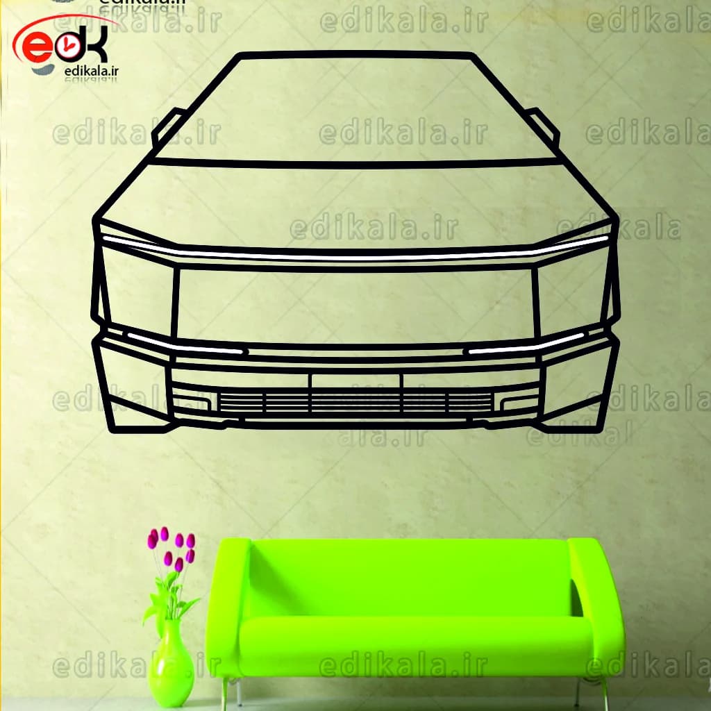 تابلو طرح ماشین تسلا شماره 1 با چراغ نئون+آداپتور+با انتخاب سایز و جنس دلخواه — تصویر ۳