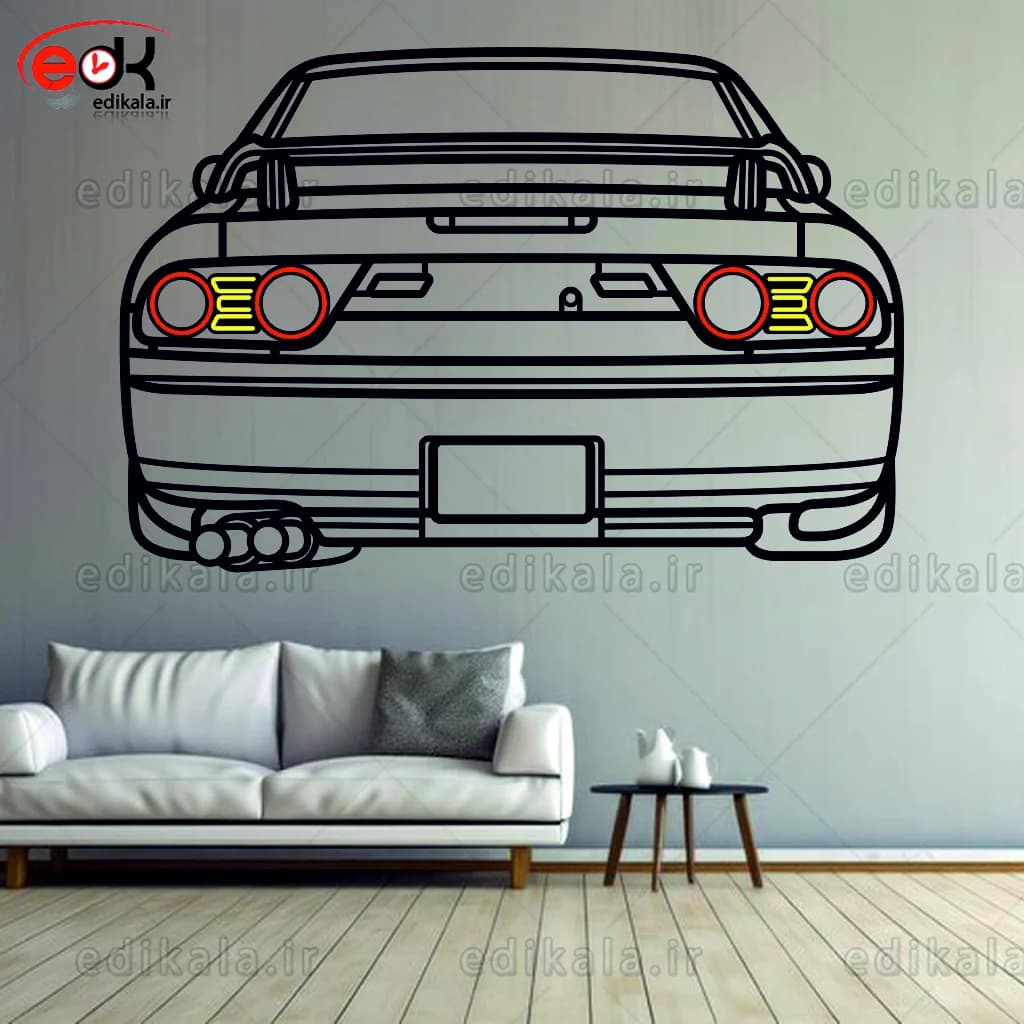 تابلو طرح ماشین نیسان شماره 4 با چراغ نئون+آداپتور+با انتخاب سایز و جنس دلخواه — تصویر ۶