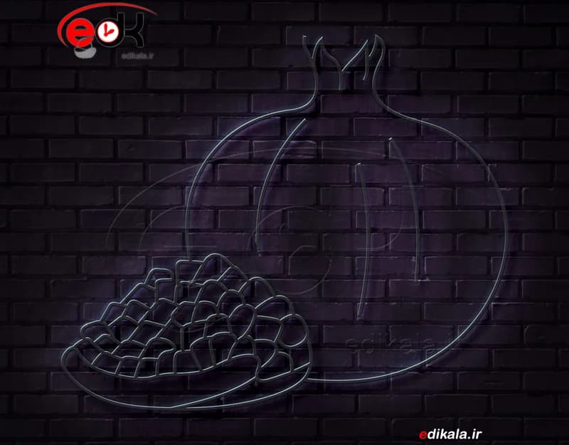 تابلو نئون طرح انار شب یلدا شماره 2 در ابعاد مختلف +آداپتور+ فایل لایه باز — تصویر ۶
