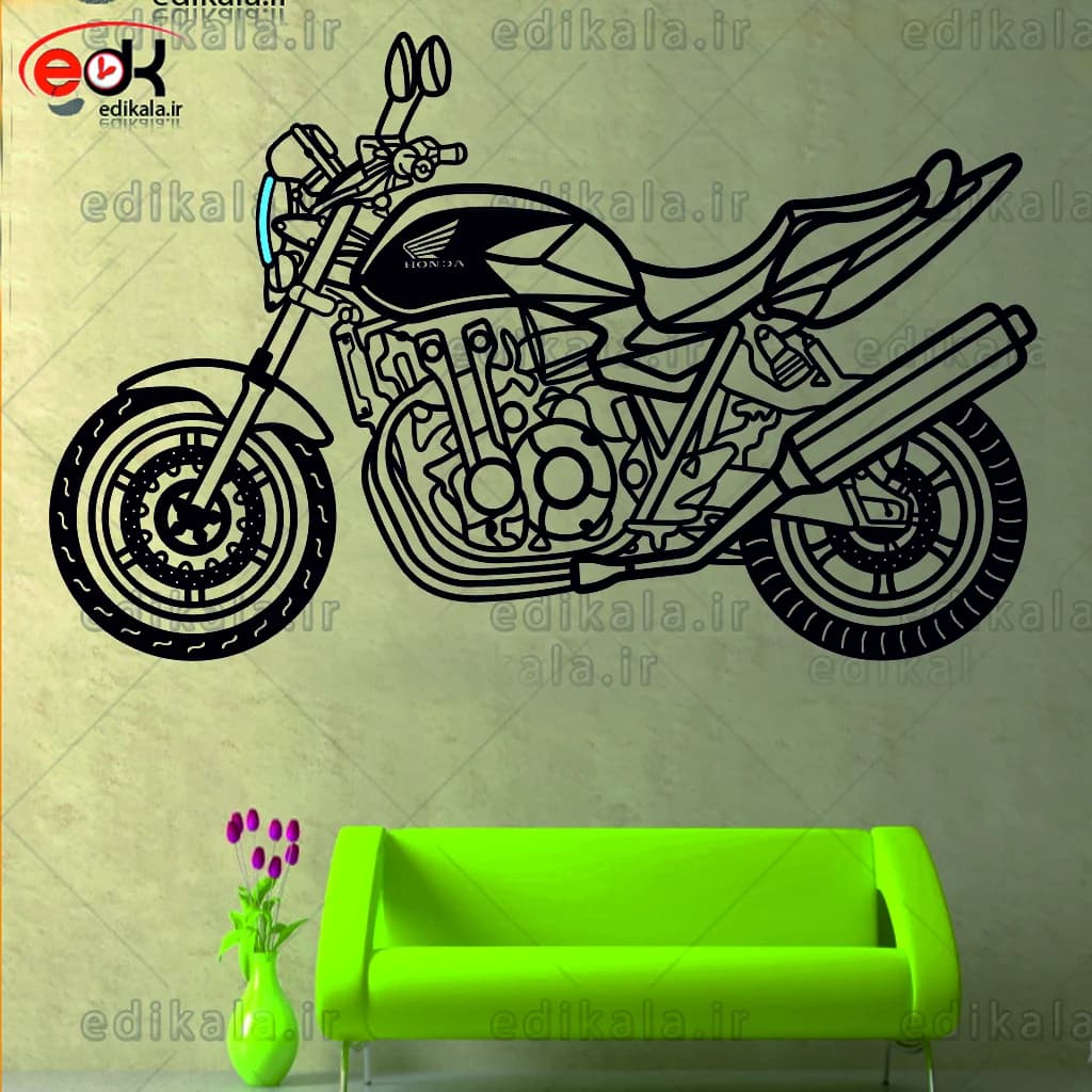 تابلو طرح موتور هوندا CB 1300 شماره 1 با چراغ نئون+آداپتور+با انتخاب سایز و جنس دلخواه — تصویر ۶