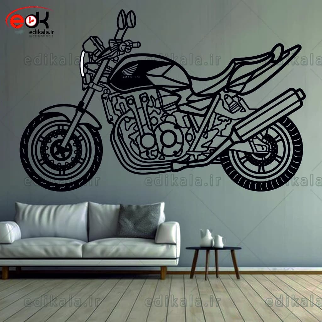 تابلو طرح موتور هوندا CB 1300 شماره 1 با چراغ نئون+آداپتور+با انتخاب سایز و جنس دلخواه
