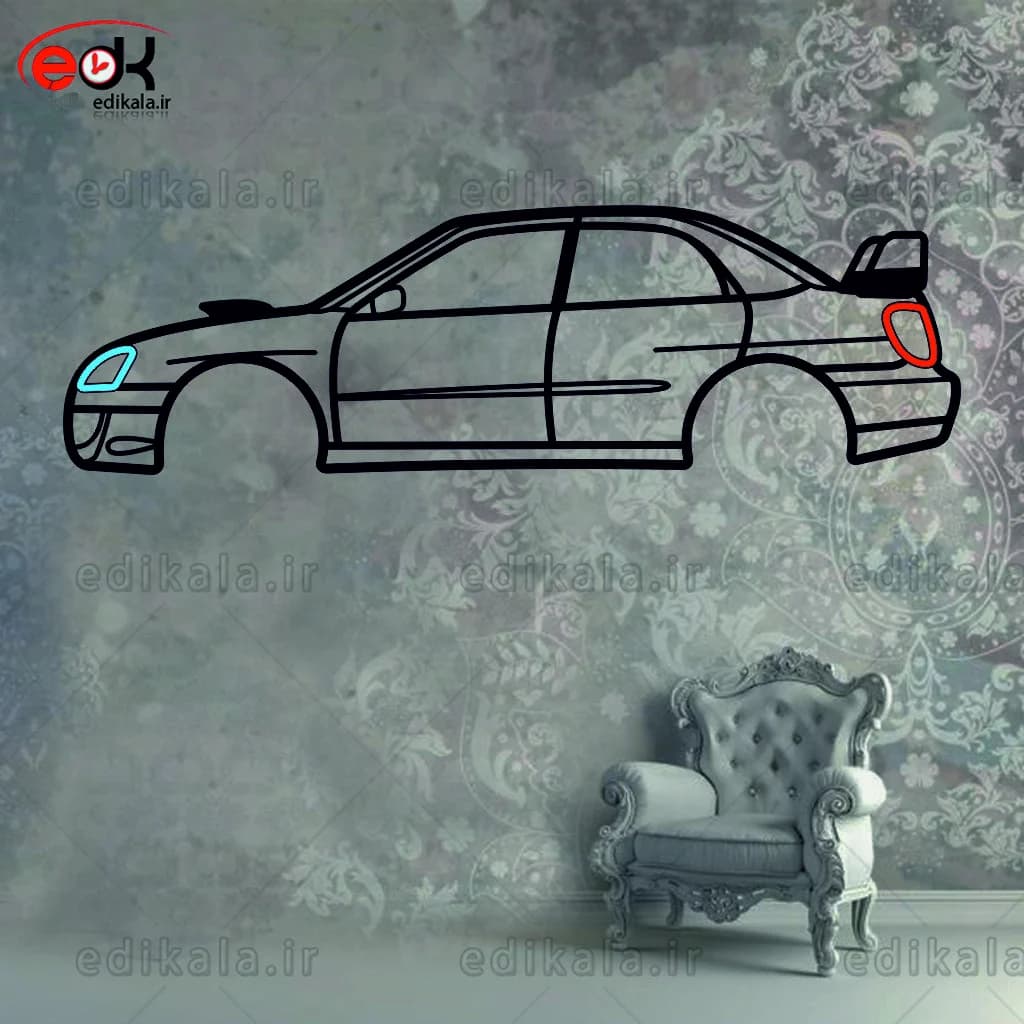 تابلو طرح ماشین سوبارو شماره 3 با چراغ نئون+آداپتور+با انتخاب سایز و جنس دلخواه — تصویر ۳