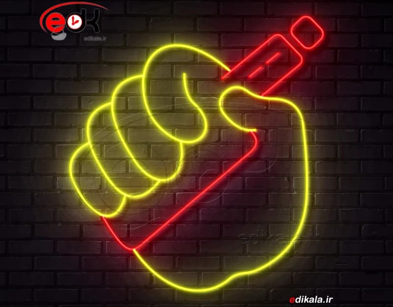 تابلو نئون طرح ویپ شماره 2 در ابعاد مختلف +آداپتور+ فایل لایه باز — تصویر ۵