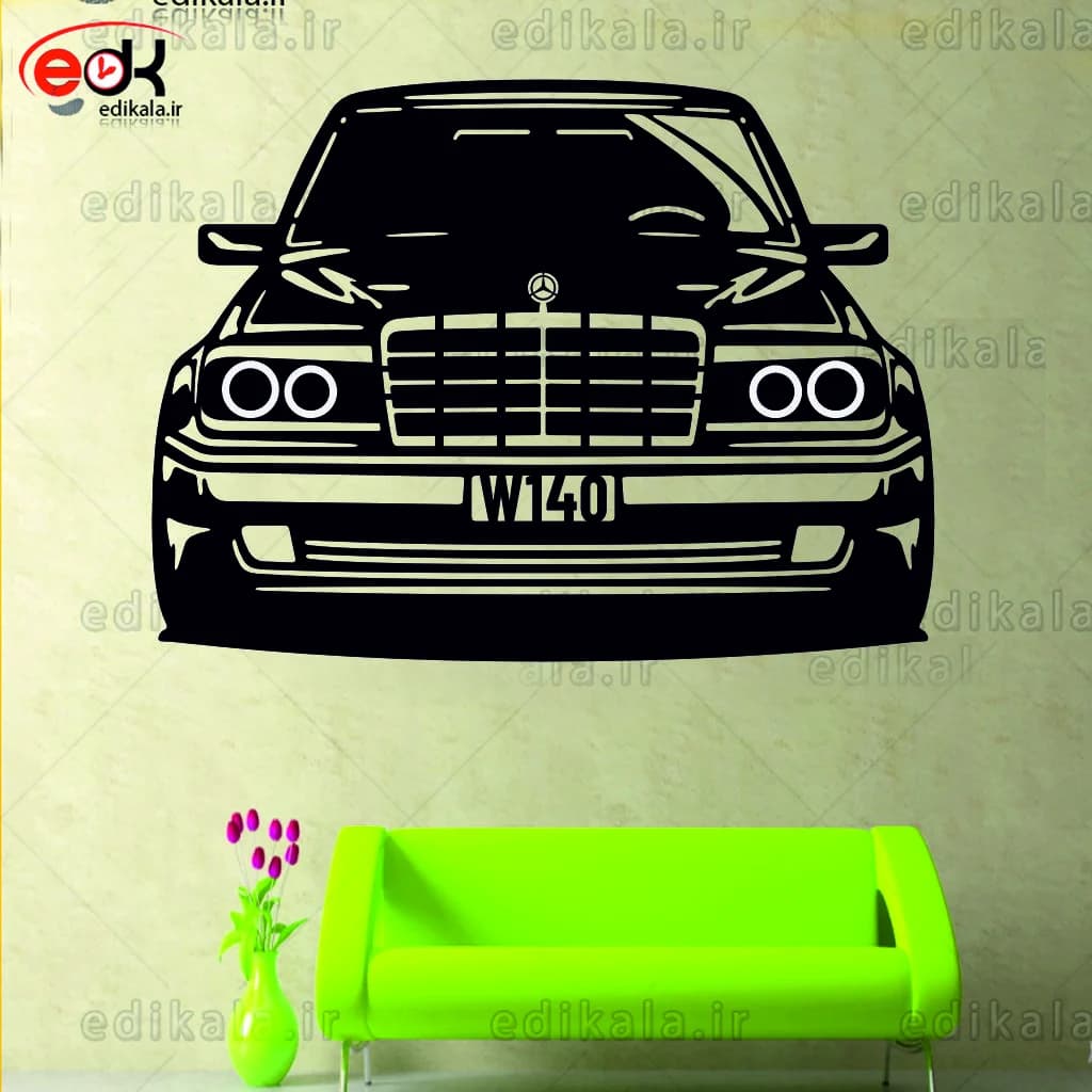 تابلو طرح ماشین بنز شماره 11 با چراغ نئون+آداپتور+با انتخاب سایز دلخواه+فایل کورل اماده برش — تصویر ۷