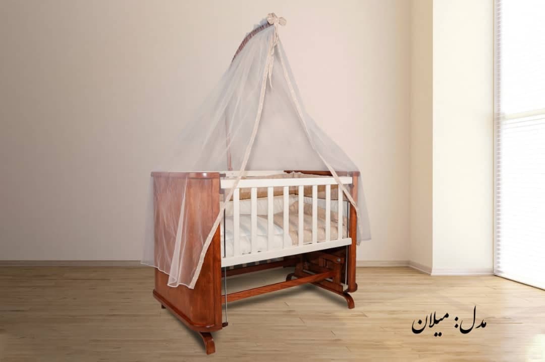 تخت و گهواره کنار مادر چوبی مدل میلان — تصویر ۱۲