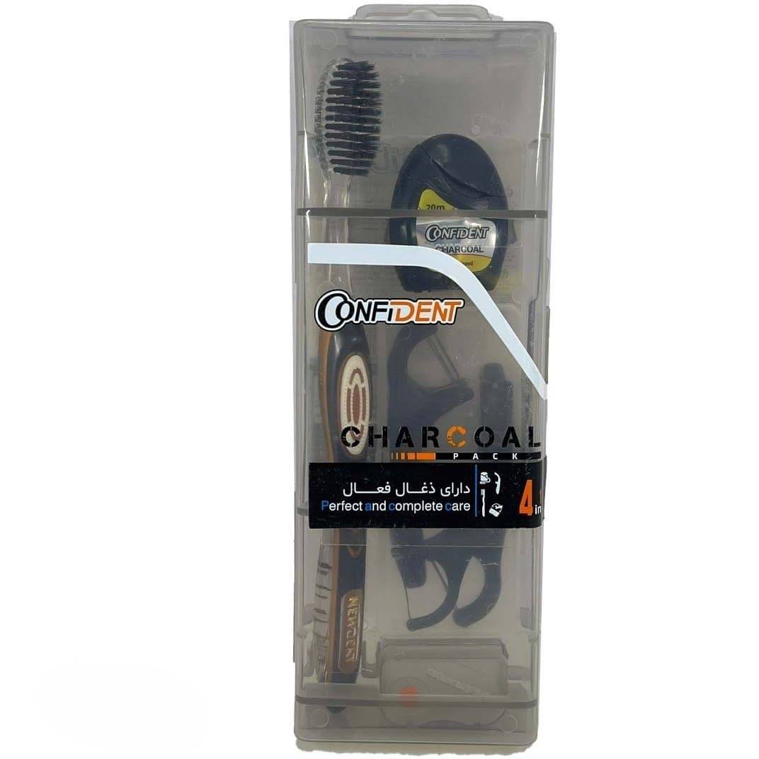 پک مسواک ذغالی، نخ دندان ذغالی و کمانی کد P4.01 کانفیدنت — تصویر ۳
