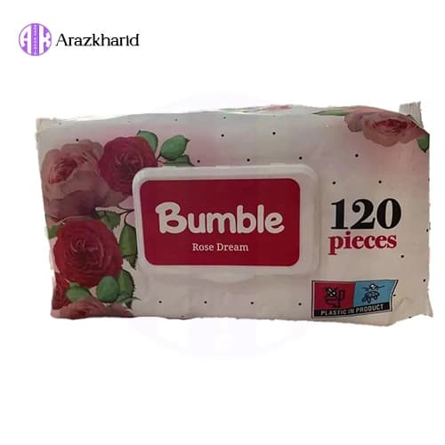 دستمال مرطوب بامبل 120 عددی Rose Dream — تصویر ۶