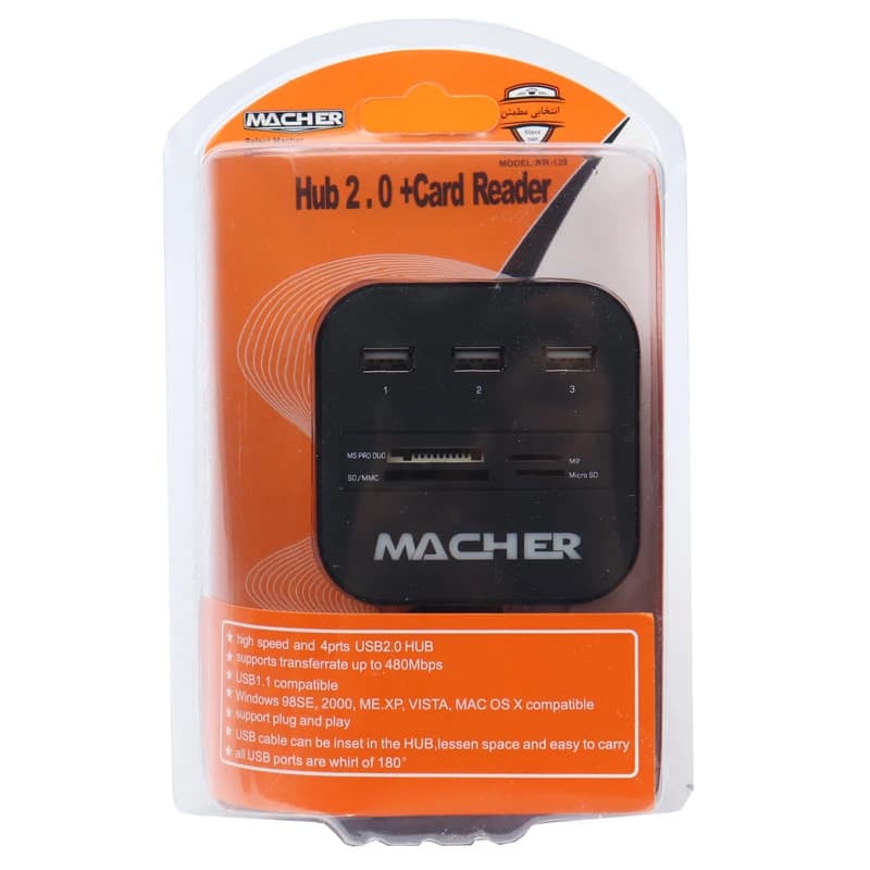 هاب 3 پورت USB و رم ریدر مچر مدل MR-139 — تصویر ۴