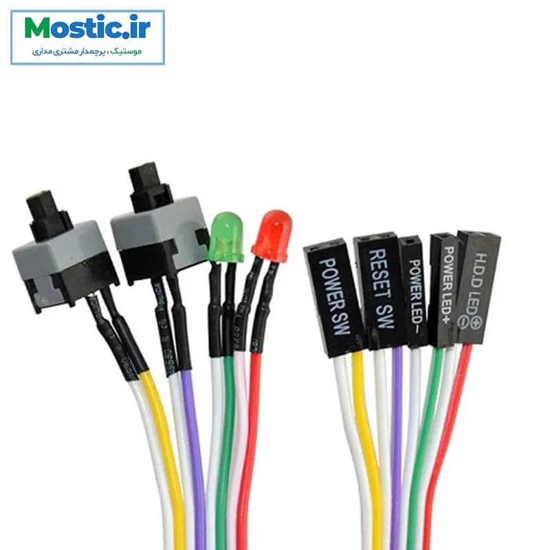 کلید پاور و ریست کامپیوتر مدل 2KEY+2LED — تصویر ۳
