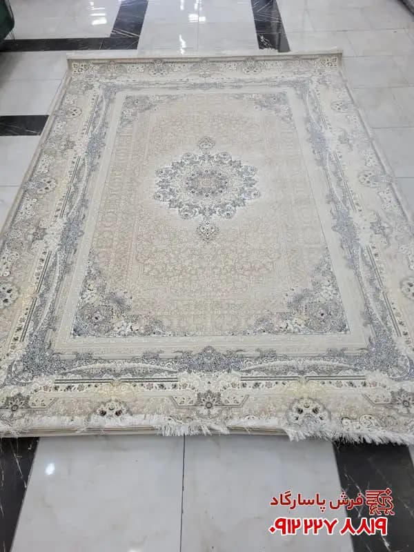 فرش وینتیج کرمی 1200 شانه طلاکوب طرح گلین — تصویر ۱۲