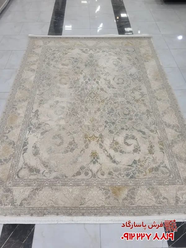 فرش 1200 شانه جدید کاشان طرح وینتیج موکا ۱۳۰۱۰۰ — تصویر ۱۱