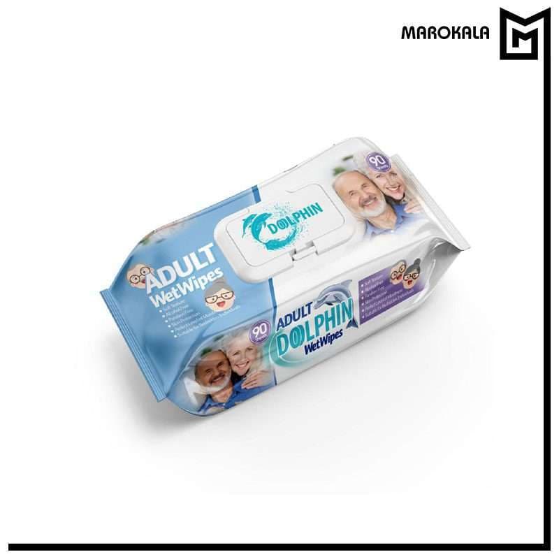 دستمال مرطوب پاک کننده پوست بزرگسالان دلفین بسته 90 عددی(قیمت خرید عمده 122.000 تومان) - ماروکالا، فروش عمده محصولات آرایشی و بهداشتی