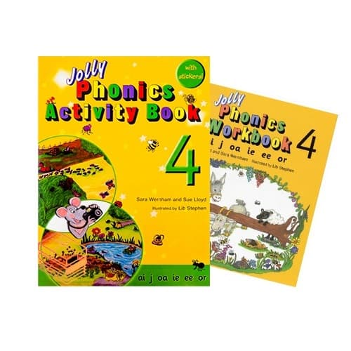 کتاب جولی فونیکس چهار اکتیویتی بوک و ورک بوک Jolly Phonics Activity Book 4 + Work book