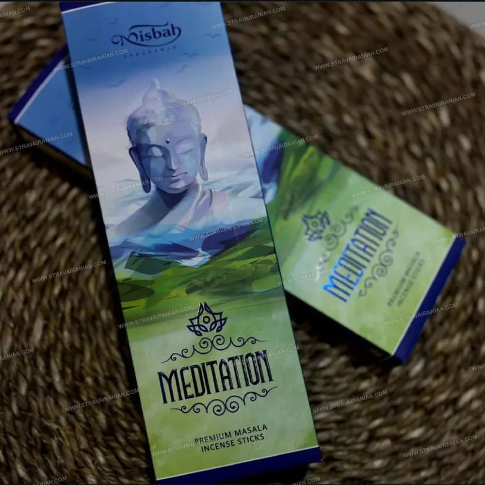 عود دست ساز جعبه هولوگرامی هندی 25 عددی مدل مدیتیشن (MEDITATION) برند Misbah با بهترین قیمت + خرید آنلاین — تصویر ۳