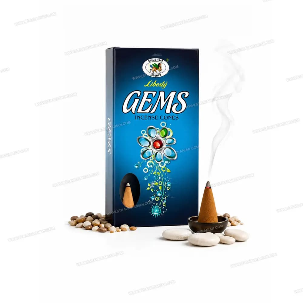 عود دست ساز مخروطی هندی 10 عددی مدل بوی پاکیزگی GEMS با بهترین قیمت + خرید آنلاین