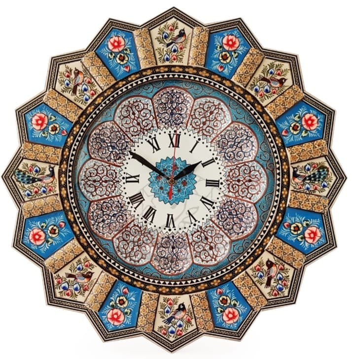 ساعت خورشیدی خاتم و مینا کاری شده