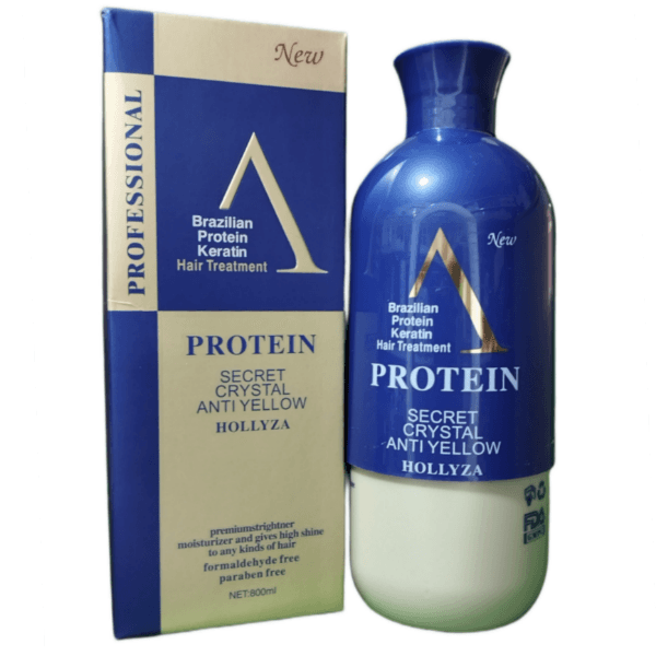 پروتئین مو ضد زردی A بلو گلد سکرت کریستال Hair Protein حجم 800 میل — تصویر ۴