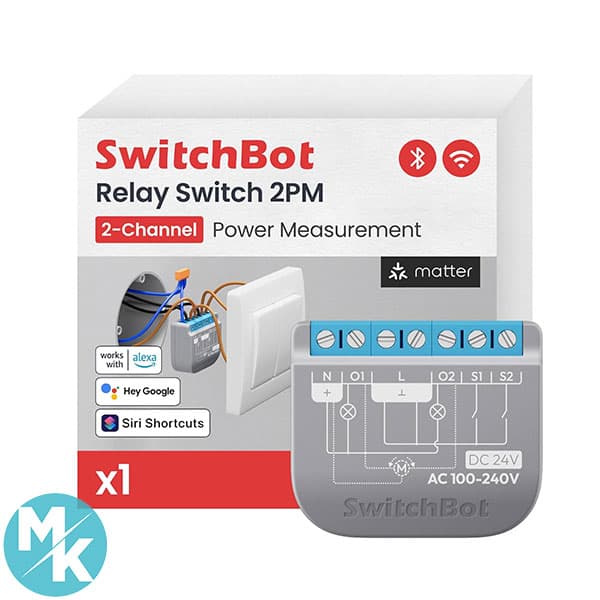 رله سوئیچ هوشمند برند ‎SwitchBot مدل Relay Switch 2PM