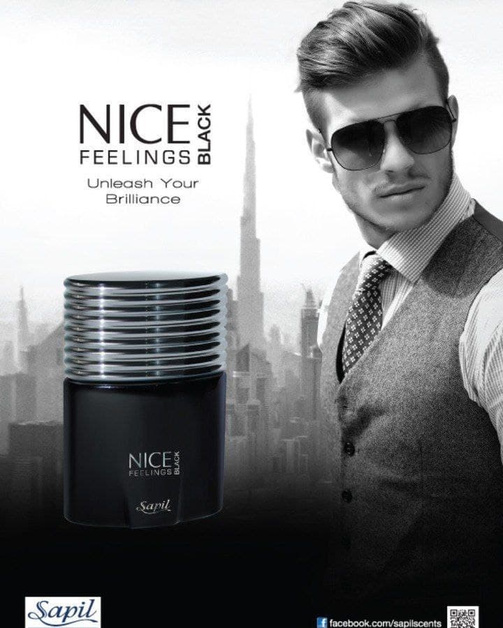 ادکلن نایس بلک مردانه ساپیل NICE BLACK FEELINGS حجم 75 میل