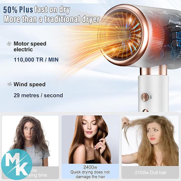 سشوار یونی 2400W برند CUBTEM مدل STL-8878pro — تصویر ۷