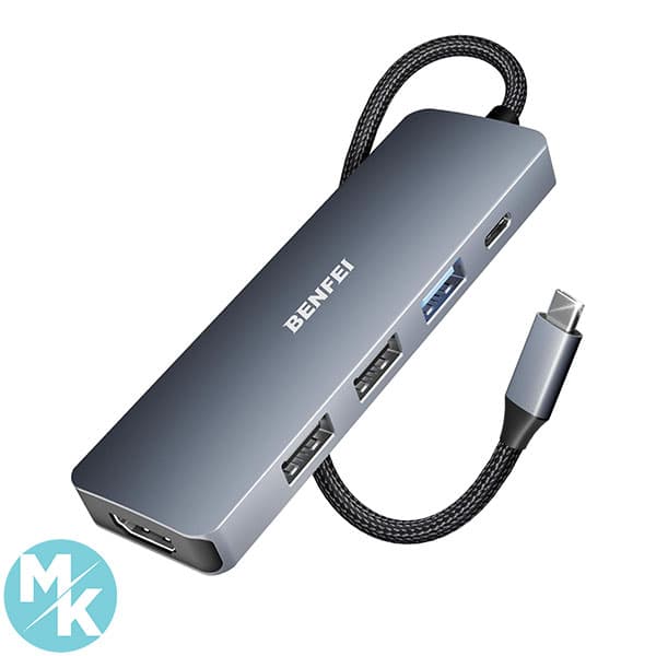 هاب 5 پورت برند BENFEI مدل 000360grey