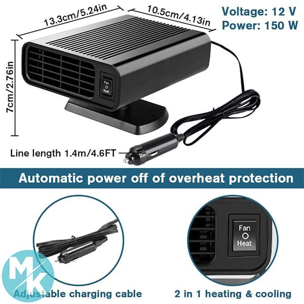 بخاری قابل حمل خودرو برند autozen مدل ‎819 — تصویر ۶