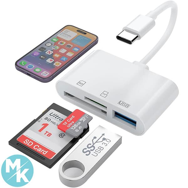 مبدل Type C به USB/SD/TF Card برند YRIKE