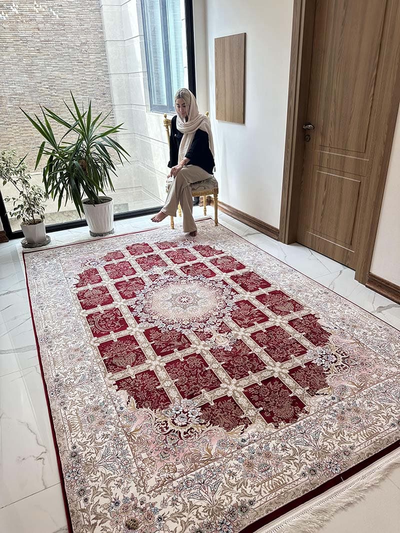 فرش ماشینی مدرن سیزان کاشان – کد رستا لاکی 12823 l — تصویر ۵