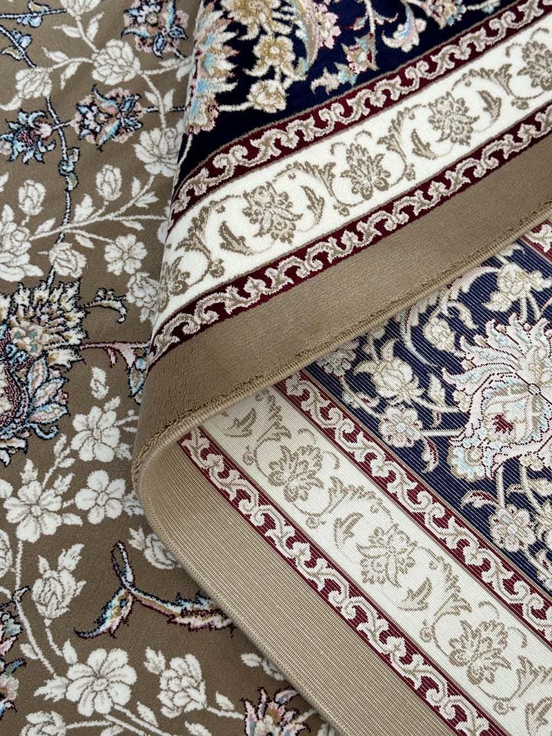فرش ماشینی مدرن سیزان کاشان – کد رستا گردویی سرمه ای 12820 cs — تصویر ۴