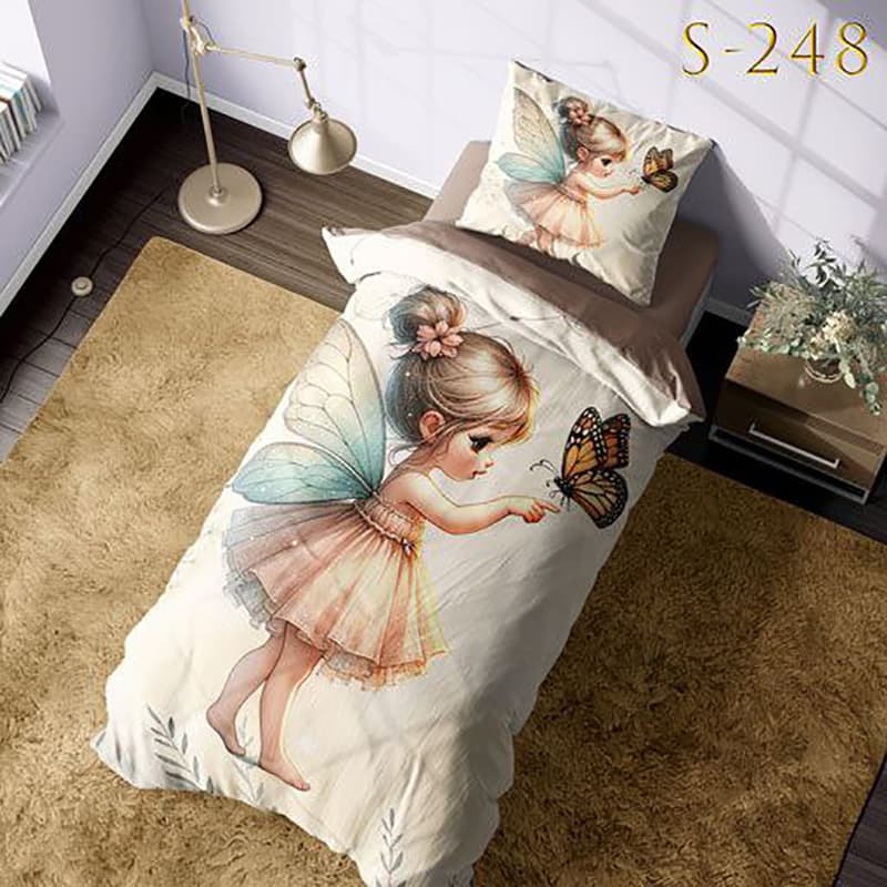 روتختی سه بعدی جنس نخ پنبه میکروتنسل طرح دخترانه فانتزی – کد S-248 — تصویر ۲