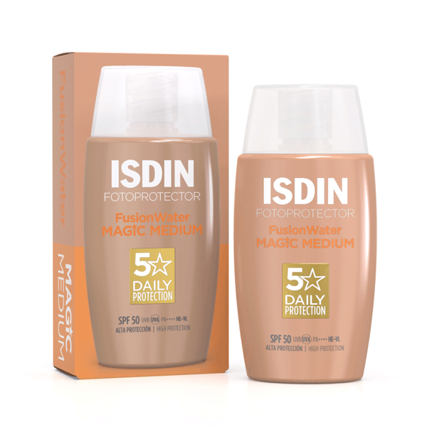 ضد آفتاب ایزدین رنگی مجیک مدل مدیوم Isdin Magic medium