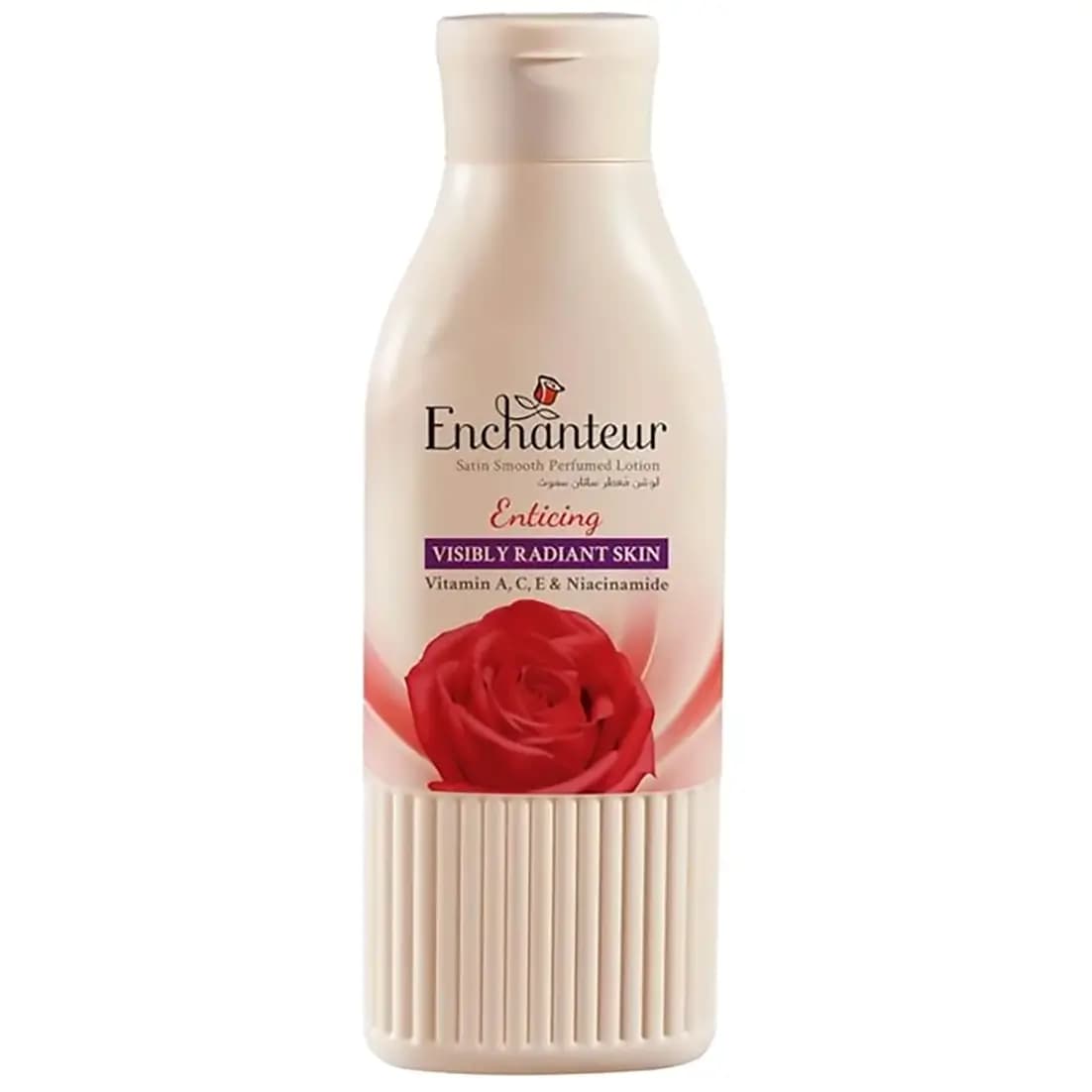 لوسیون بدن انشانتر مدل انتایسینگ | خوشبو کننده و آبرسان قوی پوست 250 میل Enchanteur Enticing Satin Smooth Perfumed Lotion — تصویر ۹