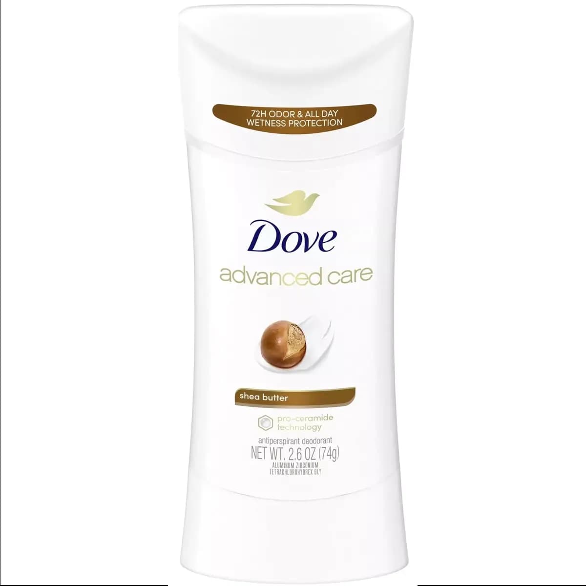مام صابونی ضد تعریق ادونسد کر 72 ساعته 74 گرمی Dove Advanced Care Shea Butter Antiperspirant Deodorant