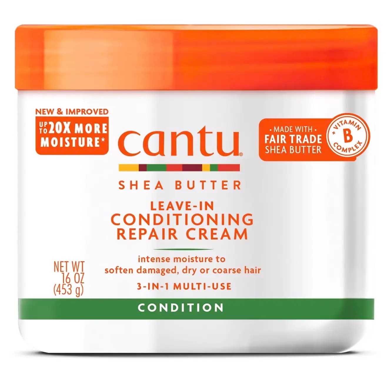 کرم موی آبرسان و ترمیم‌کننده کانتو شی باتر ۴۵0 گرم Cantu Shea Butter Leave-In Conditioning Repair Cream