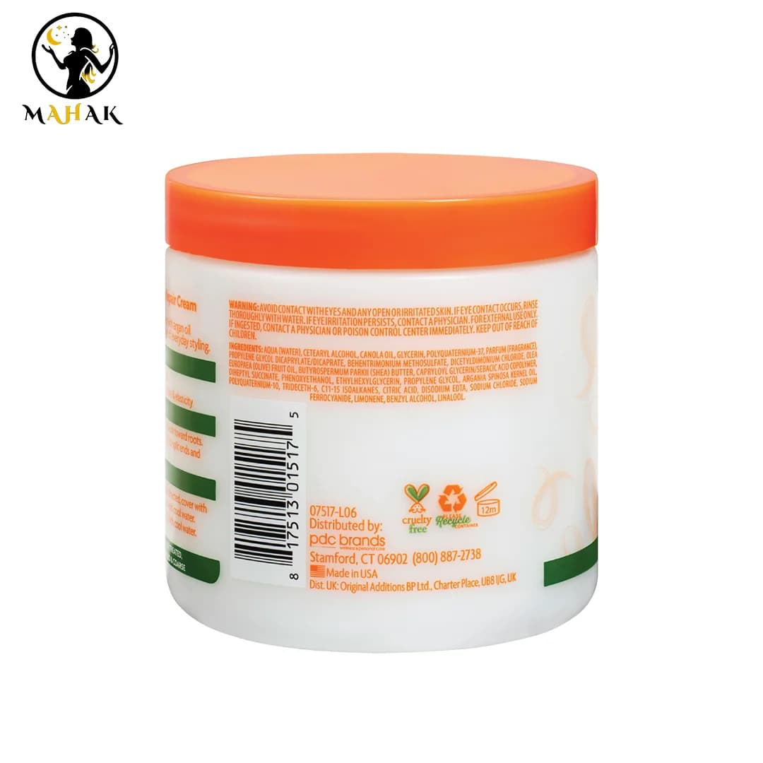 کرم موی آبرسان و ترمیم‌کننده بدون نیاز به آبکشی کانتو شی باتر و روغن آرگان ۴۵0 گرم Cantu Shea Butter Argan Oil Leave-In Conditioning Repair Cream — تصویر ۱۲