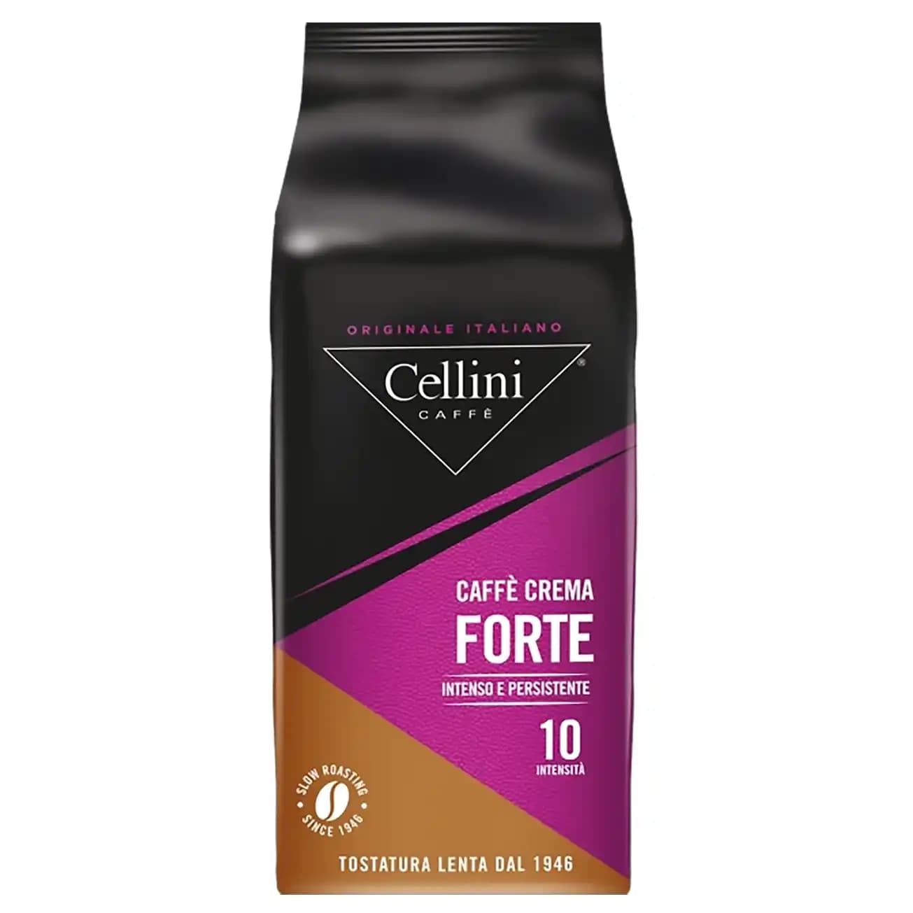 دانه قهوه چلینی کافه کرما فرته با کرمای غلیظ ۱ کیلویی Cellini Caffe Crema Forte