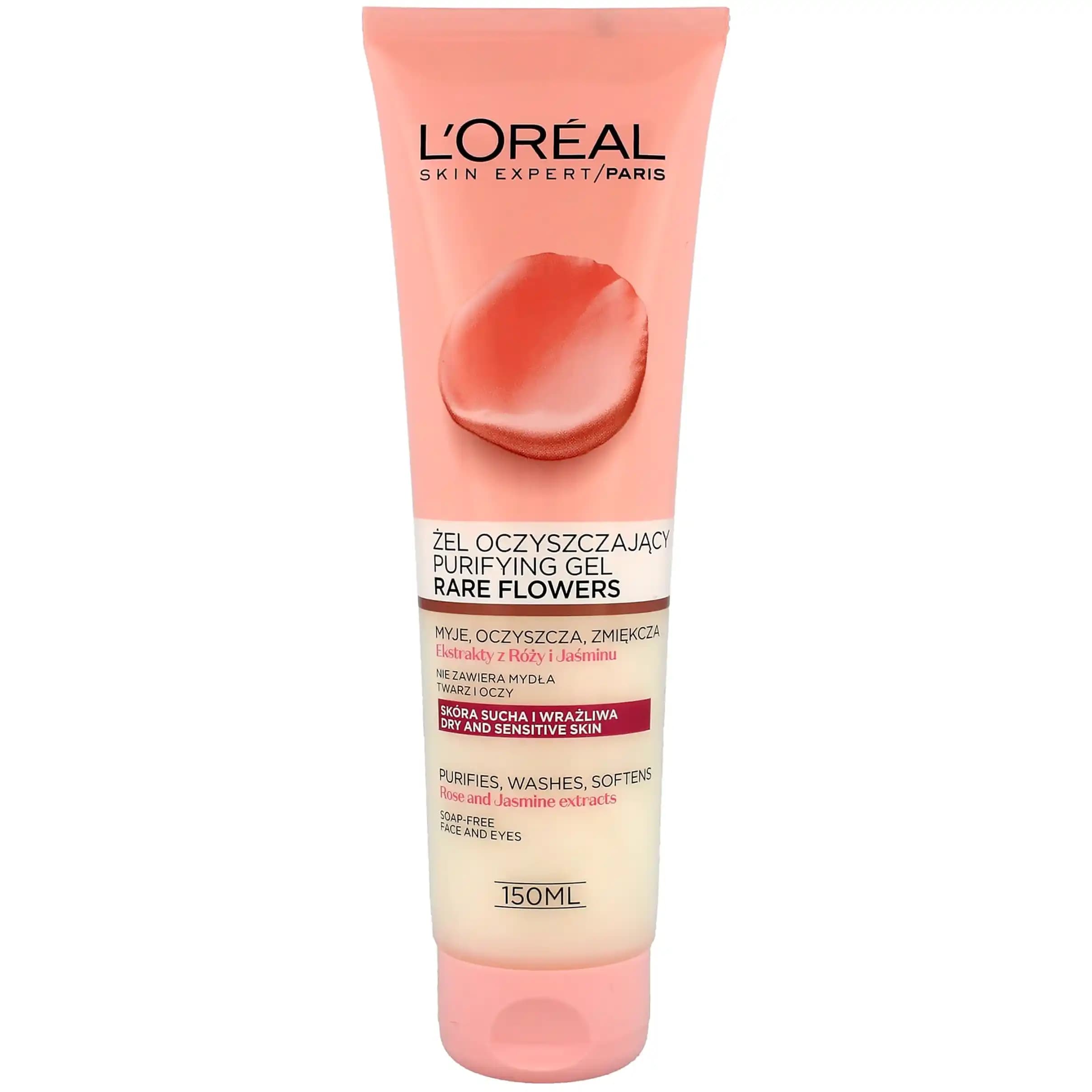 ژل پاکسازی آرایش لورال گلهای کمیاب برای پوست خشک و حساس 150 میل L’Oreal Paris Rare Flowers Purifying Gel