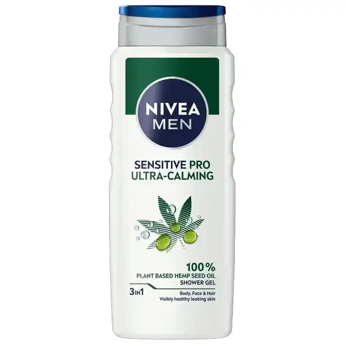 شامپو سر و بدن نیوآ سنستیو 3 در 1 مخصوص پوست حساس500 میل Nivea Men Sensitive Pro Ultra-Calming Shower Gel
