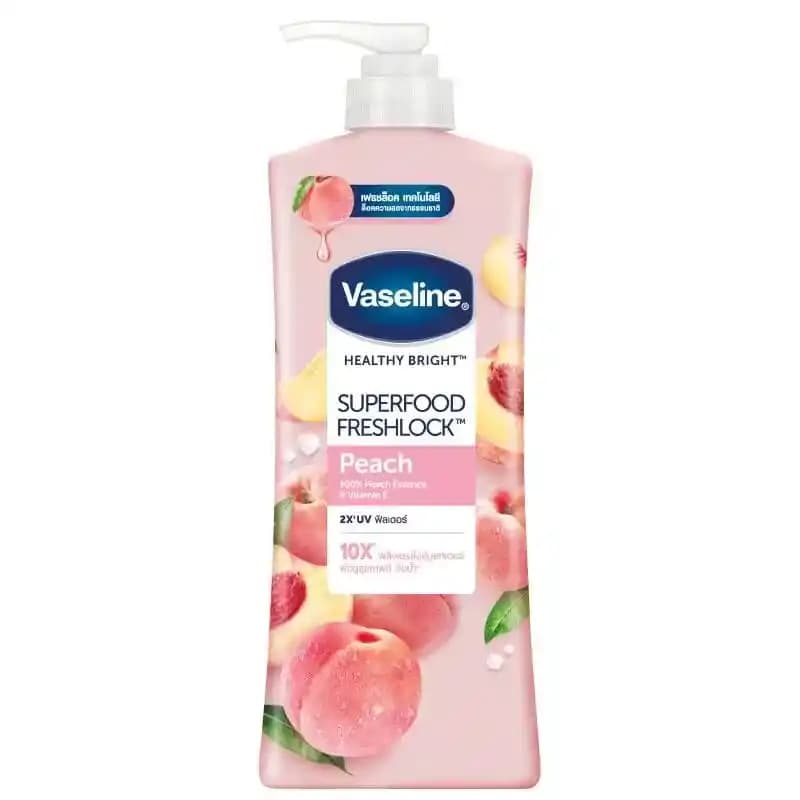 لوسیون بدن وازلین هلو هِلتی برایت سوپرفود فرش‌لاک 500 میل Vaseline Healthy Bright Superfood Freshlock Peach