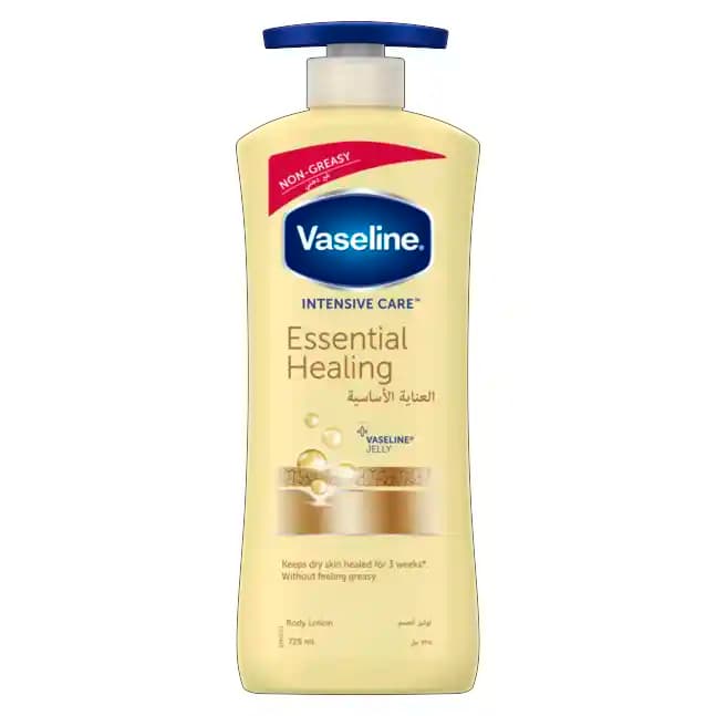 لوسیون ترمییم کننده وازلین اسنشال هیلینگ برای پوست خشک و آسیب دیده 725 میل Vaseline Essential Healing Lotion