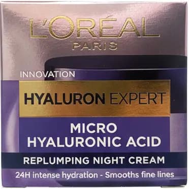 کرم شب آبرسان ضد چروک هیالورون اکسپرت (مناسب 25تا35سال) 50 میل L’Oreal Hyaluron Expert Replumping Moisturizing Care Night Cream