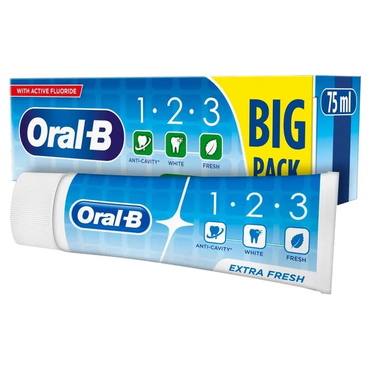 خمیر دندان سه کاره اورال بی 1-2-3 اکسترا فرش 100 میل Oral-B Extra Fresh 1.2.3 — تصویر ۵