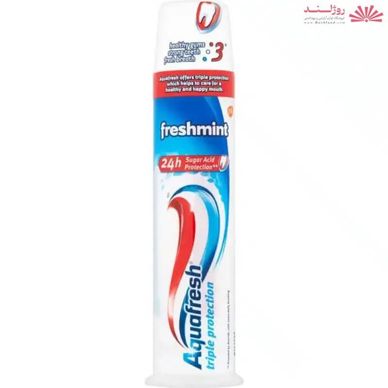 خمیر دندان سه کاره آکوافرش نعنایی 100 میل Aquafresh Triple Protection Fresh Minty — تصویر ۳